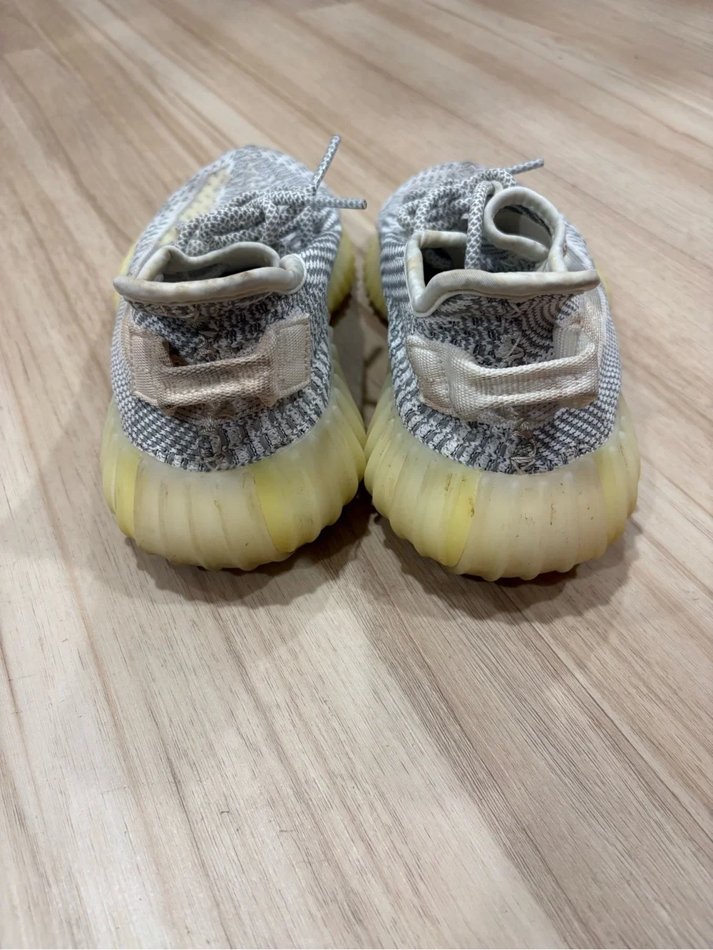 adidas Men's Knit Sneakers in Cream and Pale Yellow